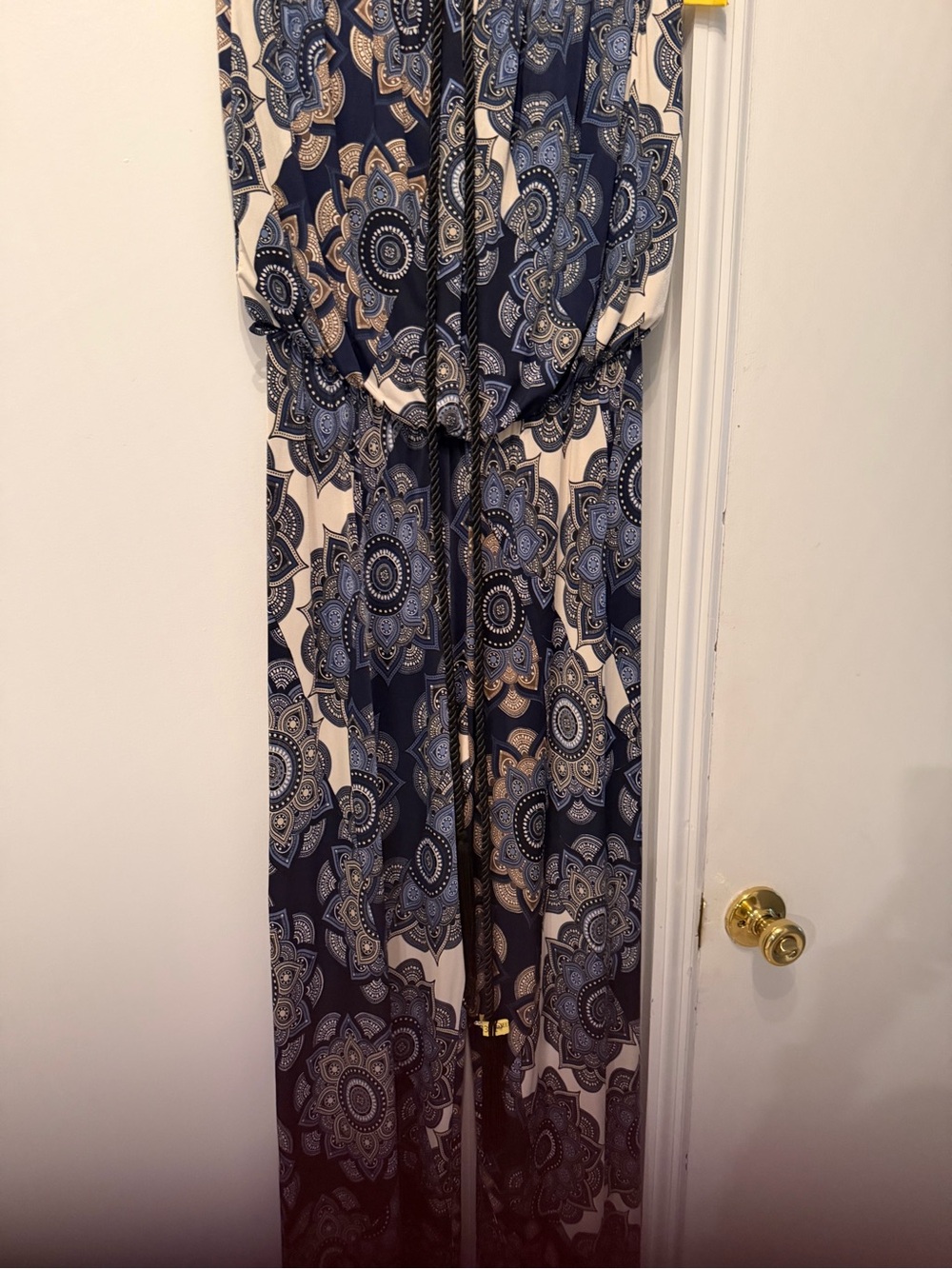 Ariella Navy and Cream Paisley Skirt